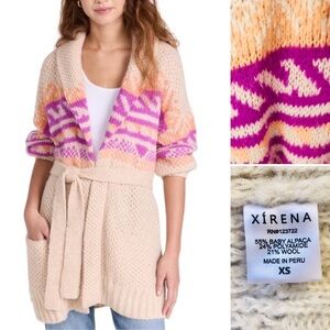 Xirena Carmella Cardigan Sweater Fiesta Baby Alpaca Wool Blend Oversized XS
